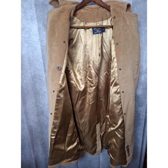 American Living Wool Angora Peacoat Womens Medium Tan Double Breasted Belted - Picture 6 of 16